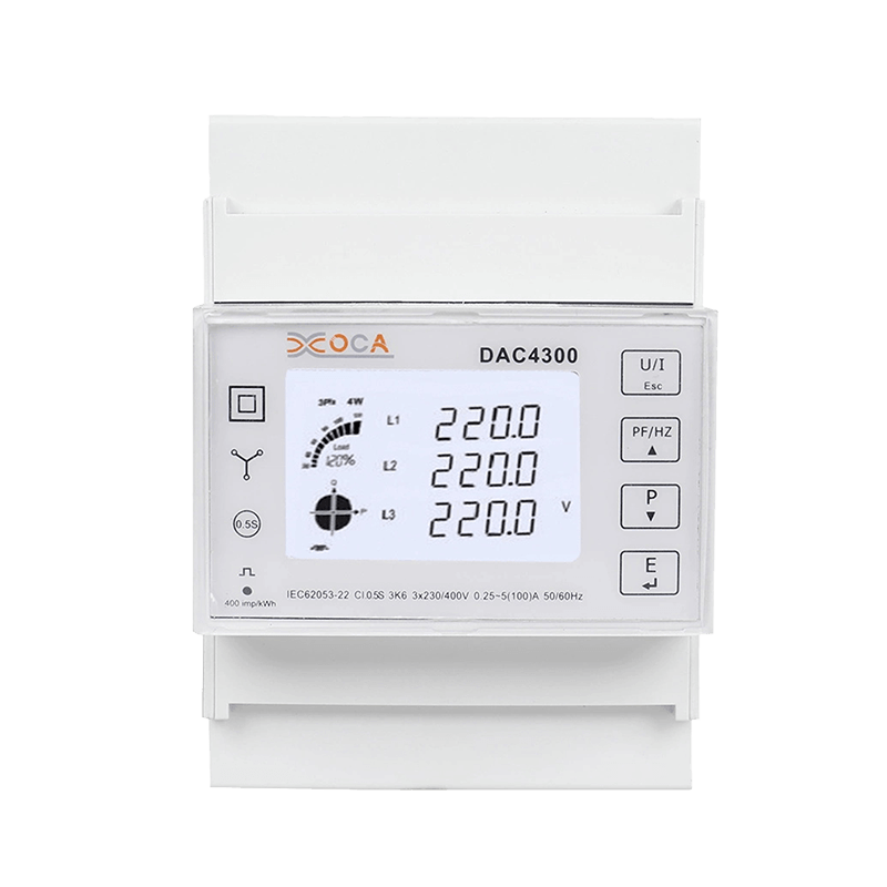 Dac4300 șină DIN LCD trifazat cu transformator contor de energie