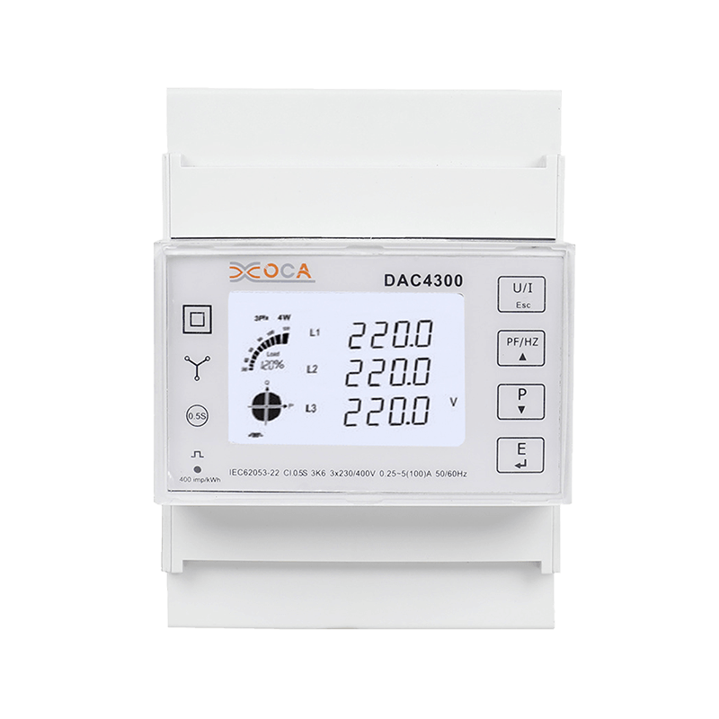 Dac4300 șină DIN LCD trifazat cu transformator contor de energie